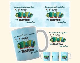 Tassendatei Raupe Sublimationsdatei Datei Tasse mit deutschem Text Sublimationsdesign