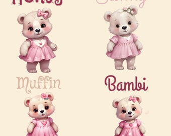 DigiStamp Teddybär-Motiv Set, Clipart PNG