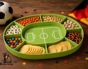 WM Fußball Snackschale STL & 3MF Datei | Stadion Snack Tray für 3D Druck | Fußball Party Deko | Tischdekoration