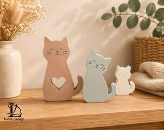 Katzen 3er Set STL & 3MF Datei | 3D Druck Datei | Digital Download | Printable Decor | Home + Garden Geschenk