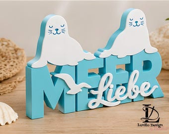 Aufsteller "Meerliebe" STL & 3MF Datei | 3D Druck Datei | Digital Download | Printable Decor | Home + Garden Geschenk