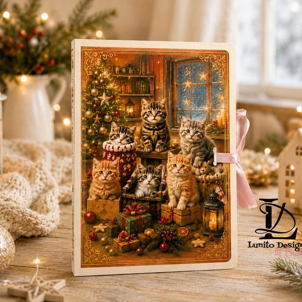 Cat Advent Calendar Book – 24 Boxes | Printable Craft Sheets | SVG + JPG | DIY Christmas Calendar