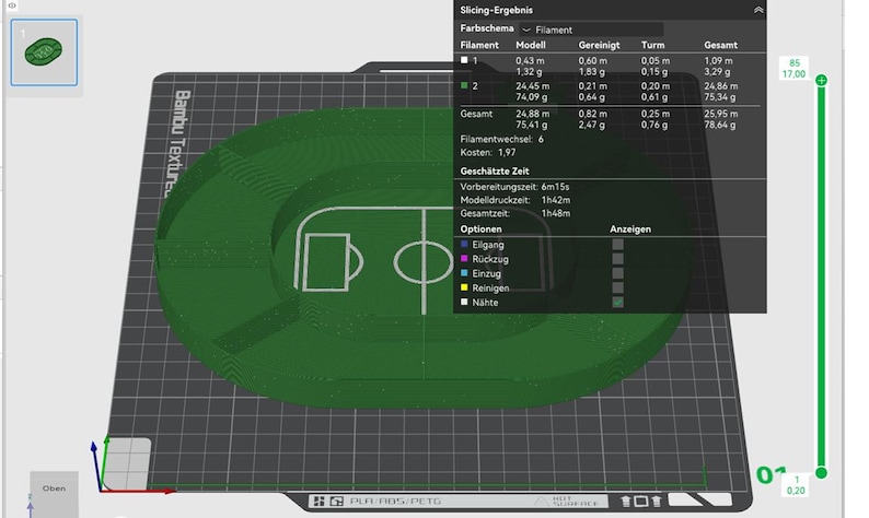 Snackplateau voor het WK voetbal (STL- en 3MF-bestand) | Snackplateau voor het stadion, geschikt voor 3D-printen | Voetbalfeestdecoratie | Tafeldecoratie afbeelding 3