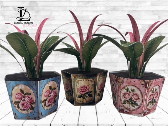 Pflanzen drucken und basteln in DIN A4 Geschenk Palme Blumen Bilder für Schere oder Schneidemaschine Muttertag