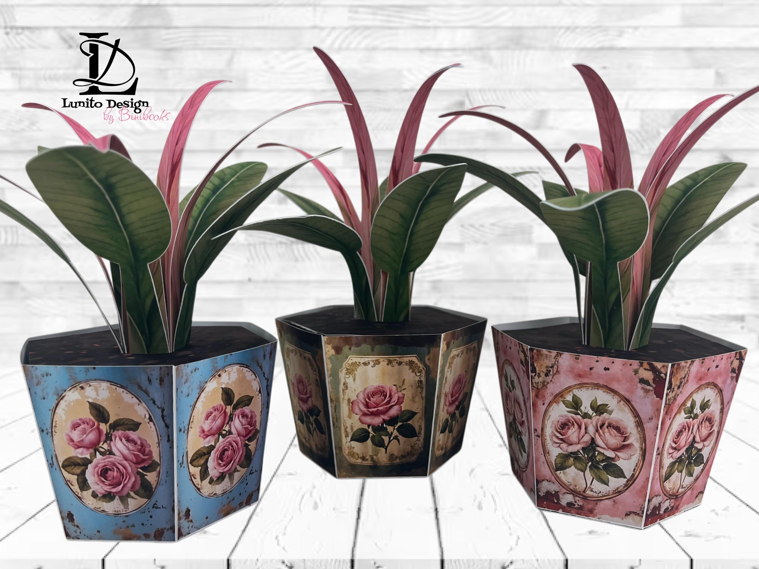 Plants print and craft in DIN A4 gift palm flowers pictures for scissors or cutting machine Mother's Day