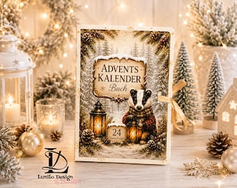 Advent Calendar Book: Wildlife – 24 Boxes | Printable Craft Sheets | SVG + JPG | DIY Christmas Calendar