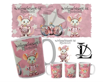 Tassendatei Mausezeit Weihnachten Sublimationsdatei Datei Tasse mit deutschem Text Sublimationsdesign