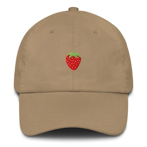 Strawberry embroidered hat