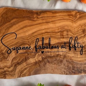 Live Edge Charcuterie Board Personalized Rustic Cheese Board Custom Olive Wood Board Live Edge Board Anniversary Gift Wedding Gift New Home