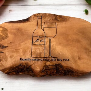Live Edge Charcuterie Board Personalized Rustic Cheese Board Custom Olive Wood Board Live Edge Board Anniversary Gift Wedding Gift New Home