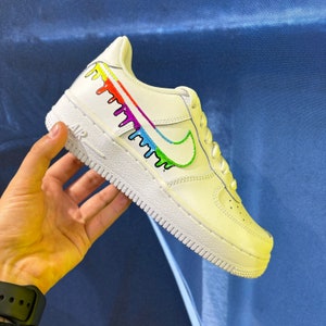 Nike Air Force 1 Rainbow Drops | Custom Nike Air Force 1 | Rainbow Drops | Hand Painted Shoes | Unique Sneaker Art | Gift Idea