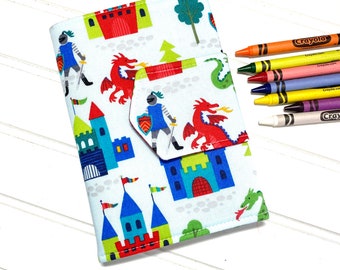 Dragon wallet, Crayon holder, Travel toys, Dragon toy, gift for kids, personalized gift, Washable wallet, crayon organizer, boys wallet