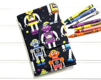 Robot wallet, Crayon holder, Travel toys, robot toy, gift for kids, summer toy, Washable wallet, crayon organizer, boys wallet, Robot