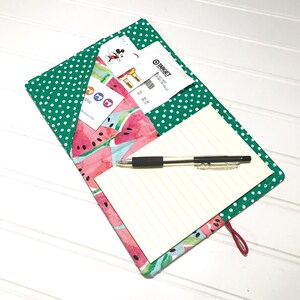 Watermelon, List taker, Coworker gift, Receipt Holder, Fabric notebook, Coupon holder, Note taker, Server book, To do list, Writers Gift image 2