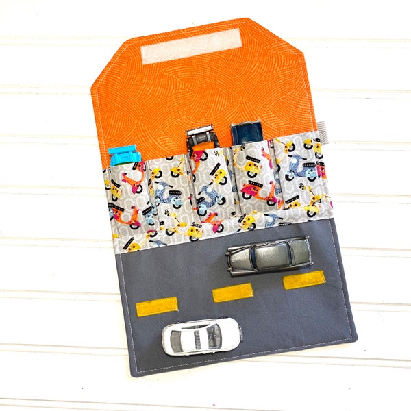 Hot wheels storage, car organizer, Kids gift, Car party Favor, car mats. car wallet, fabric wallet, car organizer, scooter fabric, playmat