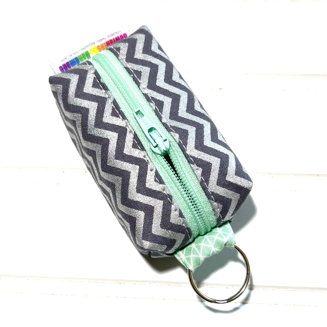 Chap Stick Holder Mini Box Bag Key Chain Pouch Chevron Key Etsy