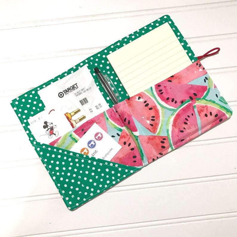 Watermelon, List taker, Coworker gift, Receipt Holder, Fabric notebook, Coupon holder, Note taker, Server book, To do list, Writers Gift image 4