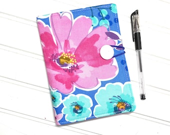 Server book, Waitress gift, Spring flowers, List taker, Coworker gift, Receipt Holder, Fabric notebook, Coupon holder, small notebook