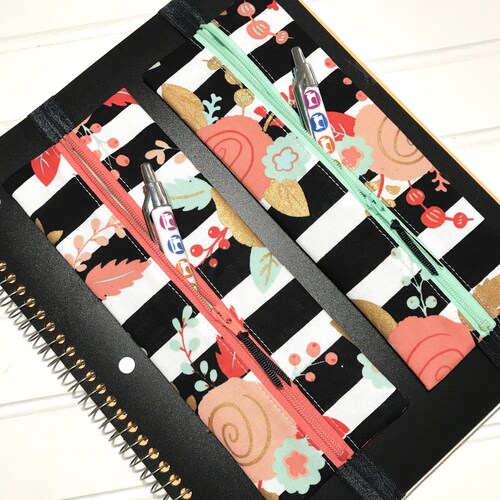 Floral Stripe Planner Pouch Planner Band Planner Pencil Etsy