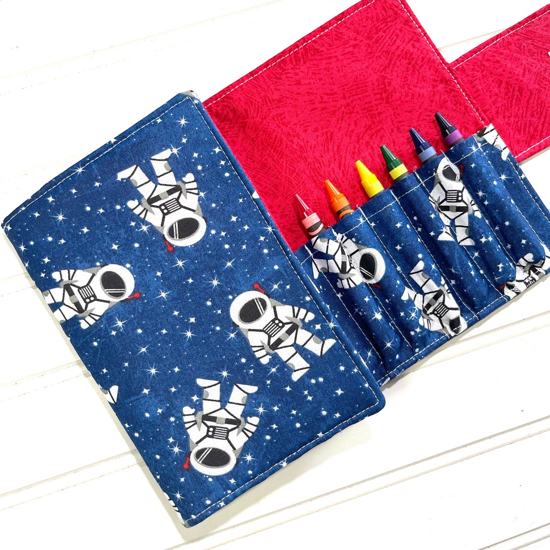 Astronaut Crayon Wallet, Coloring Book, Washable Toy, Crayon Case