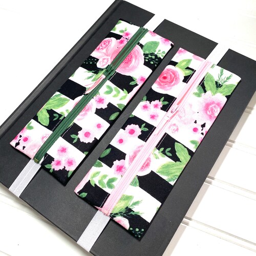 Floral Stripe Planner Pouch Planner Band Planner Pencil Etsy