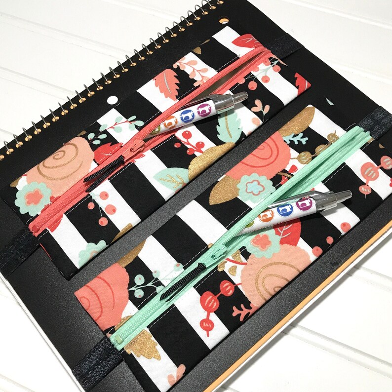 Floral Stripe Planner Pouch Planner Band Planner Pencil Etsy