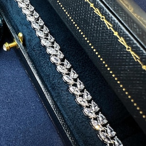 Elegant Crystal Bracelet: Gold Plated Brass, Cubic Zirconia