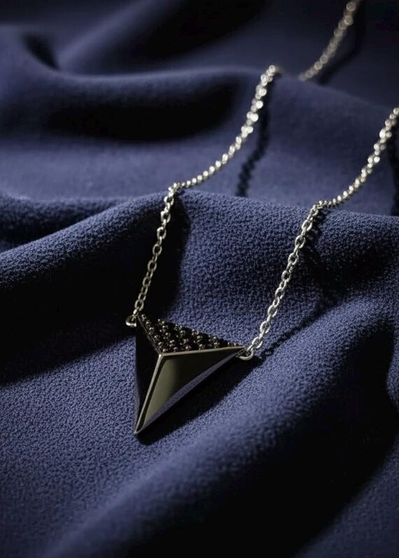 スターリングシルバーの幾何学模様のペンダントネックレス - Etsy 日本