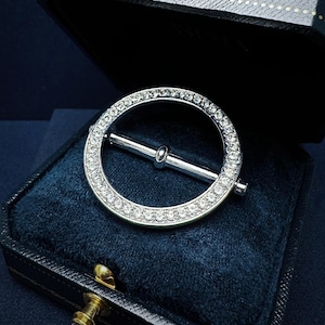 Gold Plated Scarf Ring with CZ Stones: Elegant Scarf Buckle