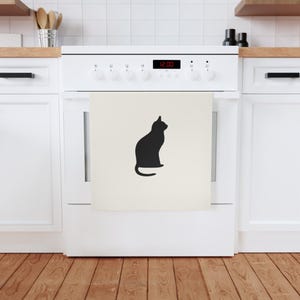 Pano de prato personalizado para gatos, decoração de cozinha de algodão personalizada, presente para amantes de gatos, pano de prato fofo para animais de estimação, acessório de confeitaria exclusivo