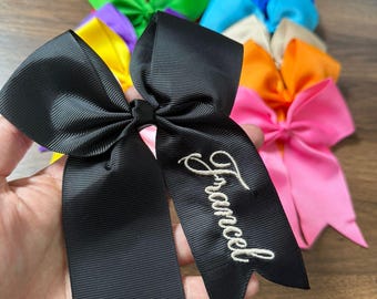 Embroidered Bow with Name Personalized Bow Embroidered Bow hair bow Baby Hair Bow, Toddler Hair Clip,Baby Girl Hair Clip,Back to School