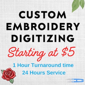 Custom Embroidery Digitizing, Logo Digitizing, Embroidery Digitizing Service, Image Digitizing Embroidery, Custom Digitized Embroidery Logo
