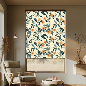 Beautiful Flower Design Roller Blind, Ideal for Living Spaces, Perfect for Living Room and Bedroom, Blackout Roller Blinds and Window Shades