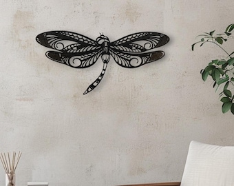 Libélula rústica para colgar en la pared: decoración del hogar inspirada en la naturaleza