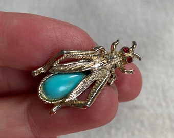 vintage cricket brooch / insect brooch / bug brooch / vintage lapel pin