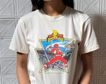 vintage Power Rangers tee / 90s kids vintage t shirt / 50 50 Fruit of the Loom