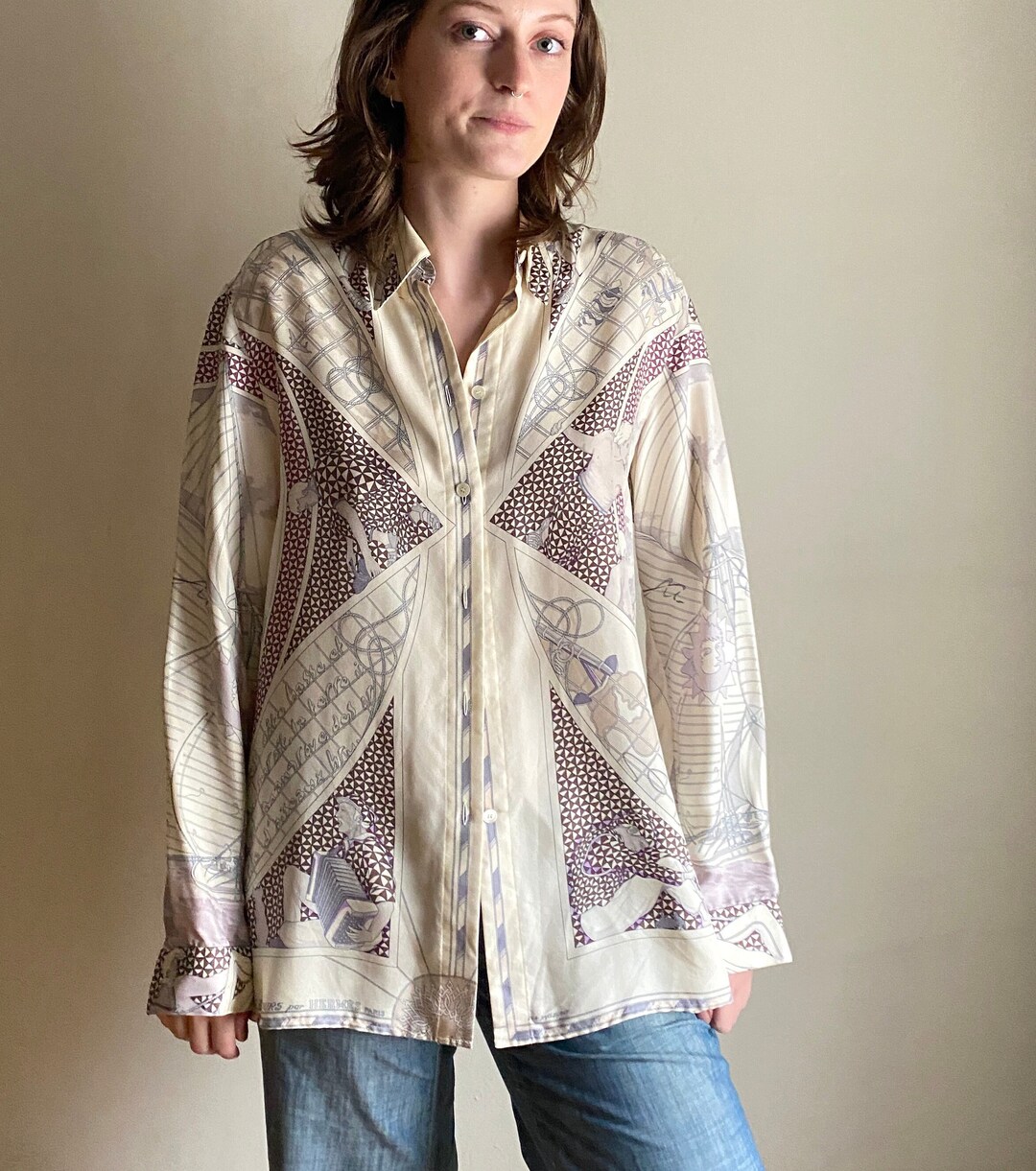 HERMES 25S SILK SHIRT 379
