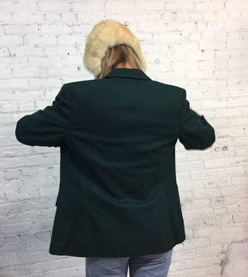 vintage Pendleton wool blazer classic forest green tweed blazer preppy gold royal crest button sport coat