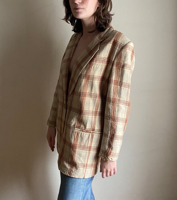 90's Oversized Plaid Blazer