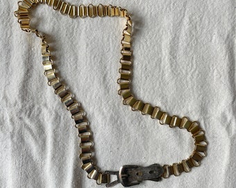 Vintage Gold & Silver Oval Link Belt With Adjustable Chain Closure Vintage Gold & Silver Oval Link Belt With Adjustable Chain  main image 3