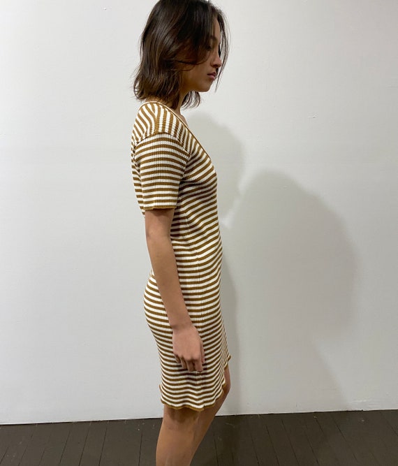 vintage 90s ribbed striped dress / 1990s striped … - image 3