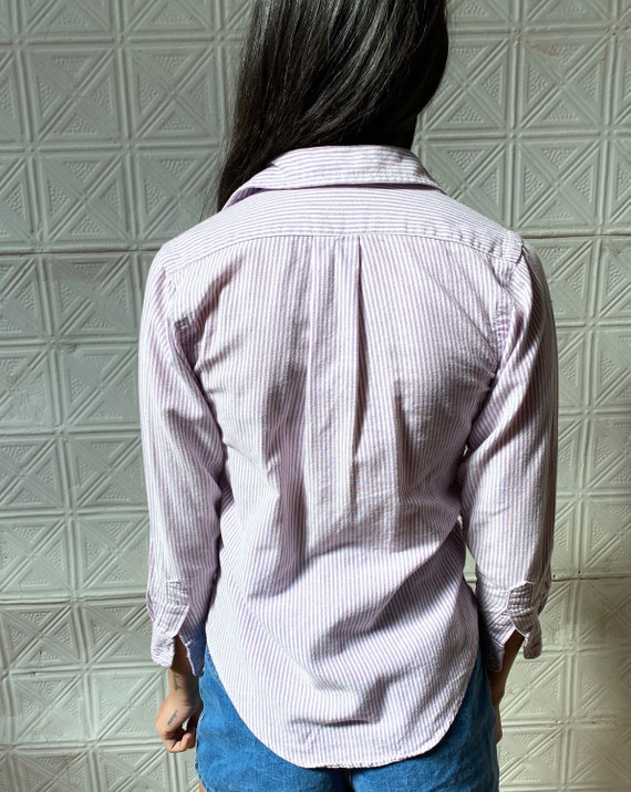 vintage Ralph Lauren oxford shirt / lavender stri… - image 6