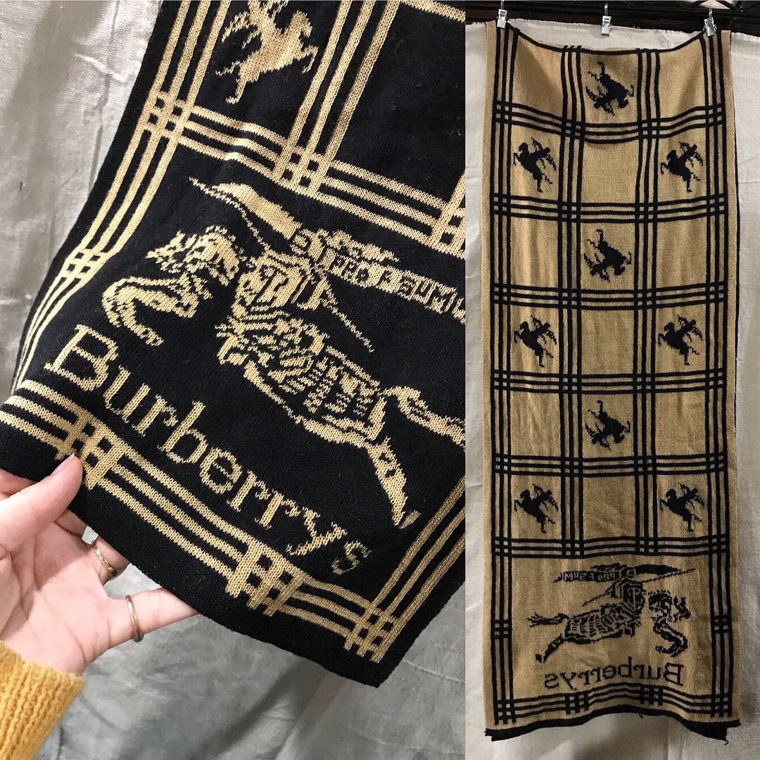 Vintage Burberry Prorsum Knit Logo Scarf / Double Sided - Etsy
