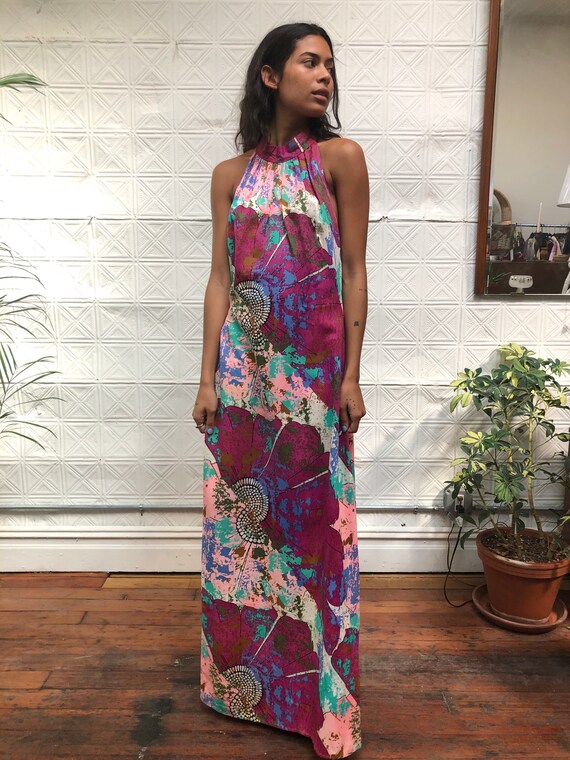 1960s mod psychedelic abstract floral splatter pri