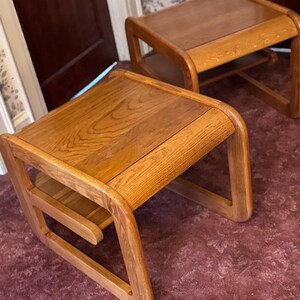 Lou Hodges style end tables with rare solid top / set of two PICK UP ONLY