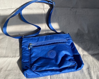 vintage Kipling bag / blue nylon sporty shoulder bag or cross body bag