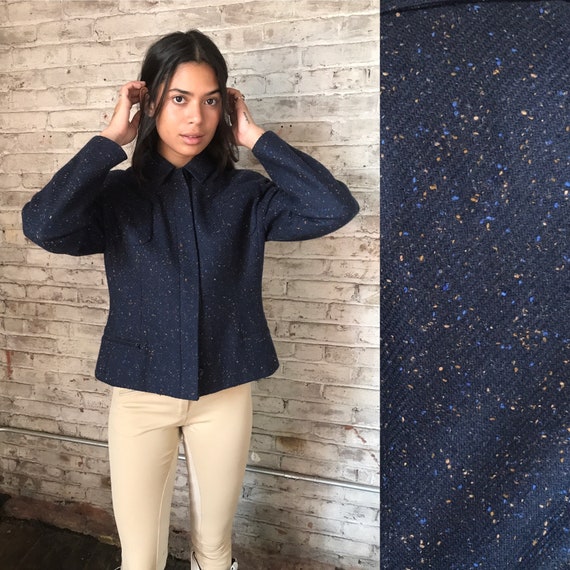 vintage Valentino wool jacket / round shoulder woo