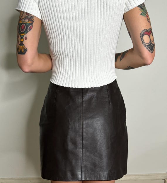 Hugo Buscati Collection Vintage 90s Wool Pleated Midi Skirt Size 8