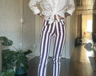90s Striped Bell Bottoms Rave Pants - Etsy