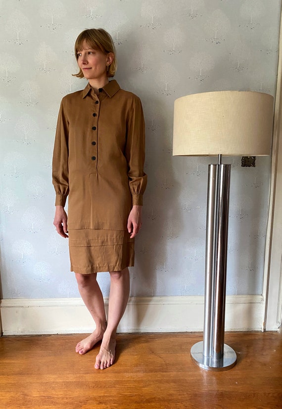 vintage Rebecca Moses dress / minimal shirt dress 